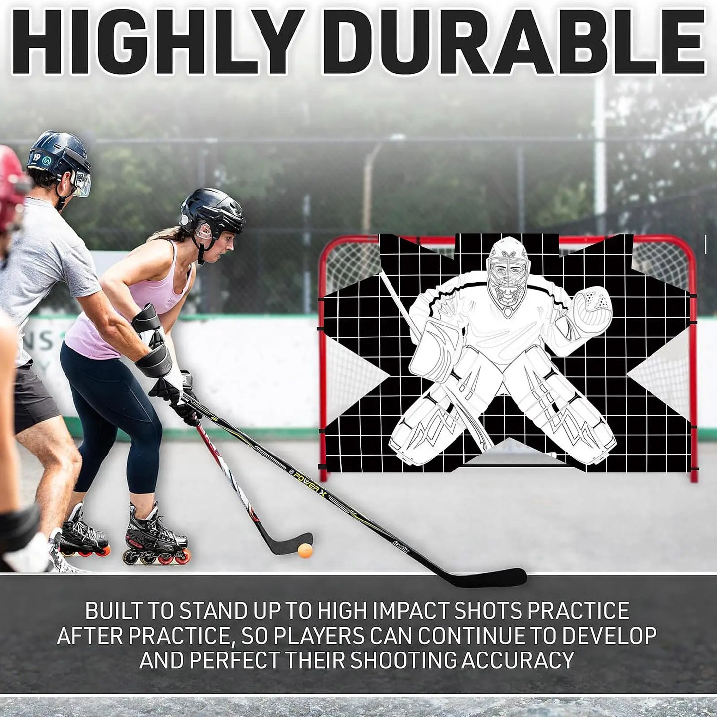 Hockey Goal Improve Skills Foldable Lightweight Waterproof Protable Hockey Net Training Target for Adults Practice Street Goalie
