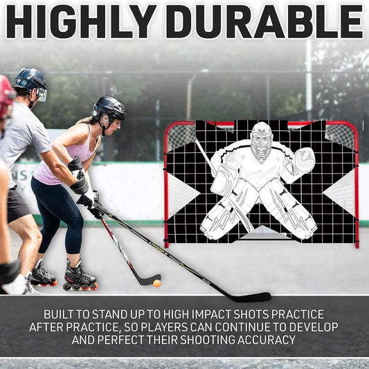 Hockey Goal Improve Skills Foldable Lightweight Waterproof Protable Hockey Net Training Target for Adults Practice Street Goalie